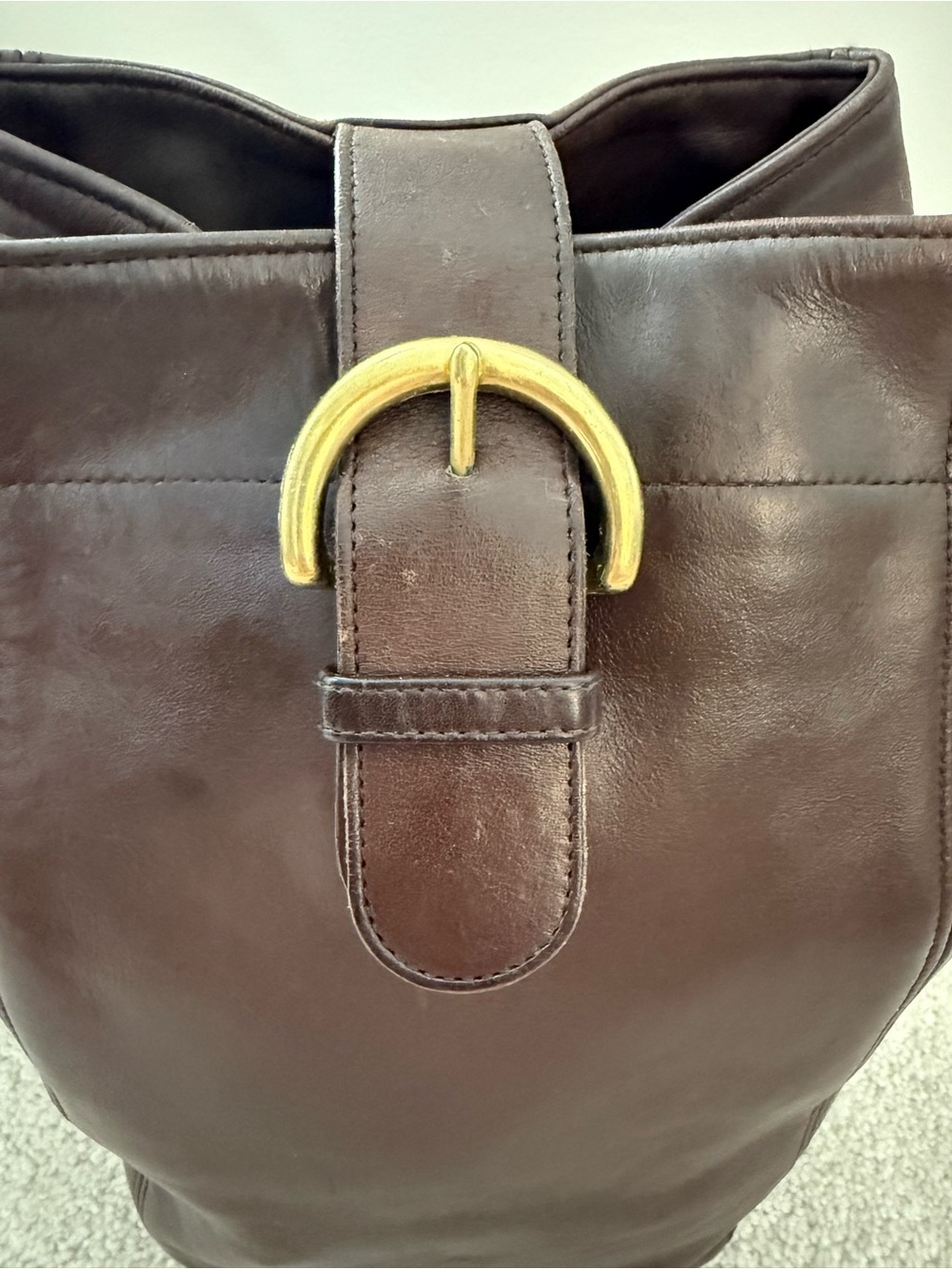 Vintage Coach Soho Sling Shoulder Bag Dark Brown Leather Backpack Purse # 4160 - Picture 2 of 12
